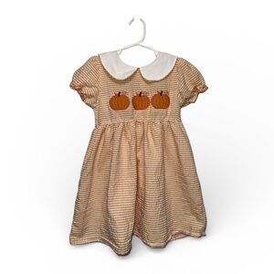 Girls Striped Pumpkin Dress‎ Size 4-5 Years